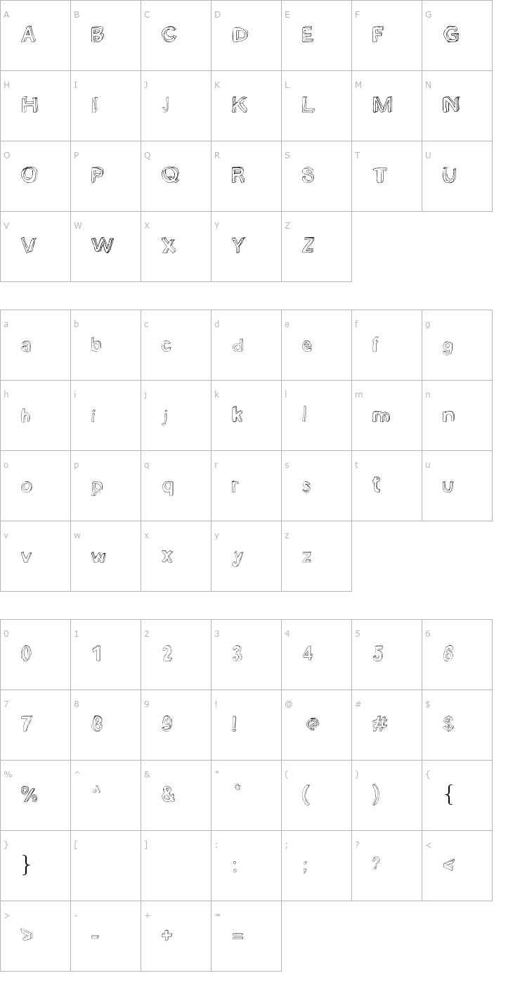 Character Map Bobsmade Font Font