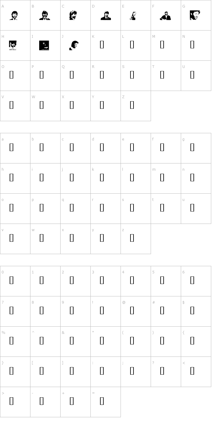 Character Map Bocelli Font