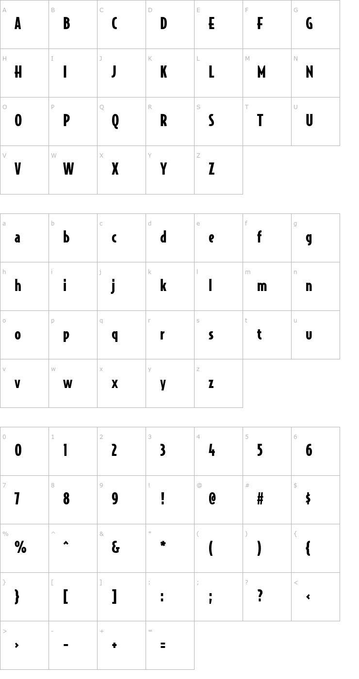 Character Map BodegaSans Black Font