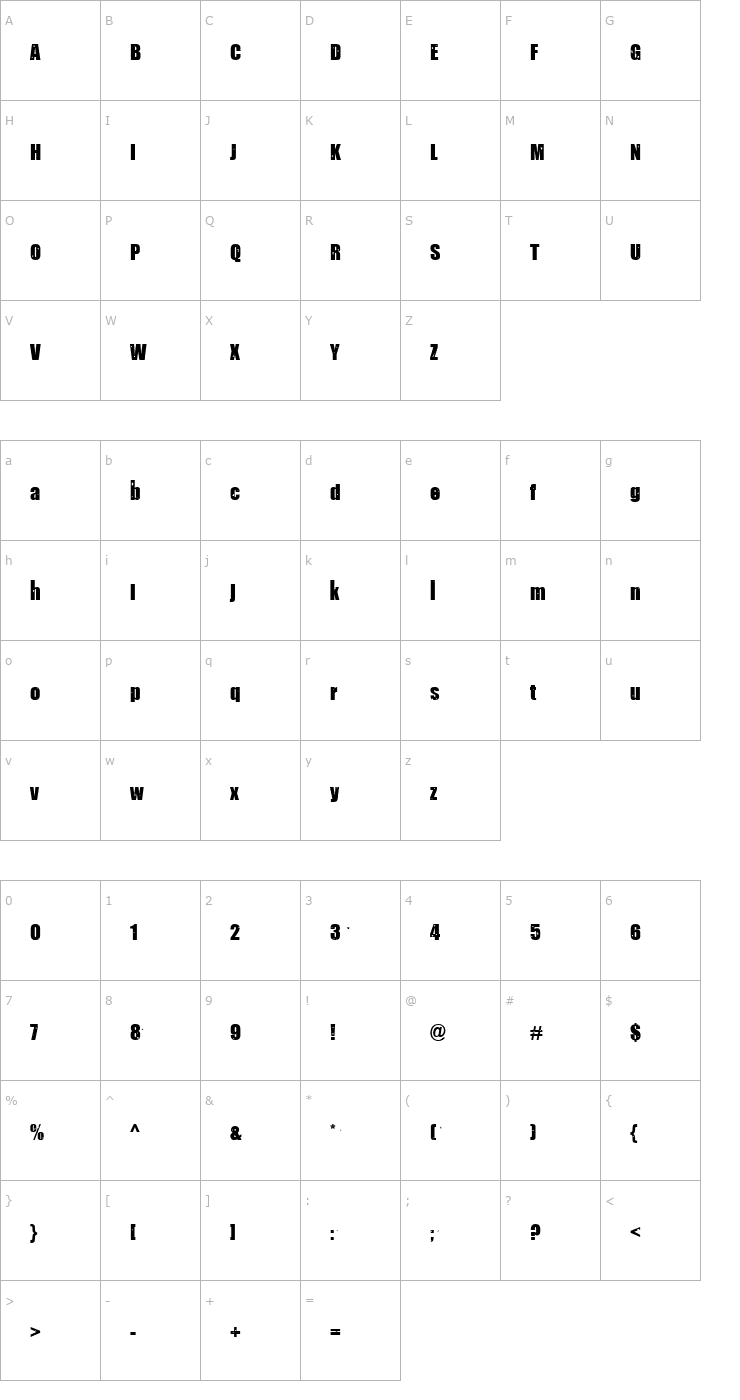 Character Map boehseonkelz Font