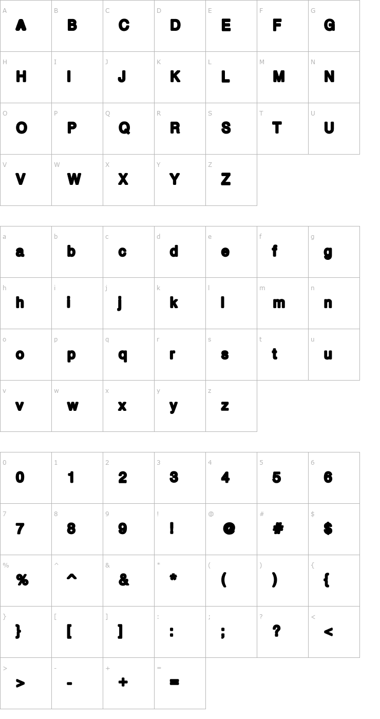 Character Map Bold bold Font