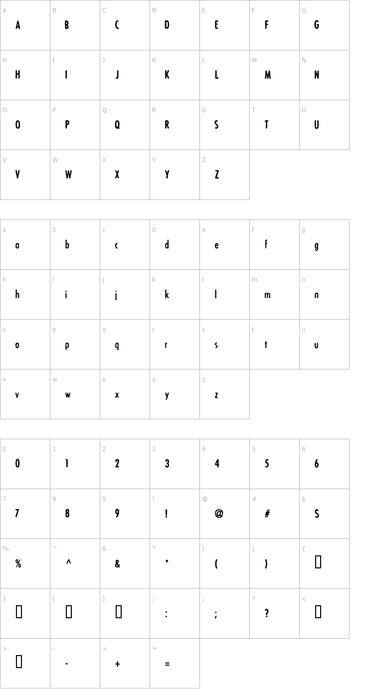 Character Map BON ViVER Font