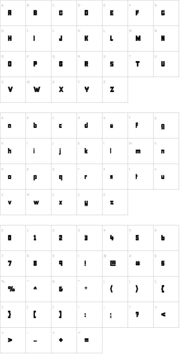 Character Map Bonk College Font