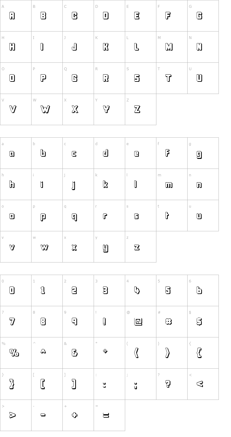 Character Map Bonk Offset Font