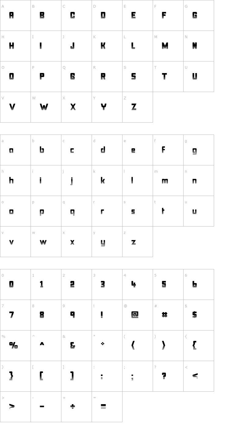 Character Map Bonk Undercut Font