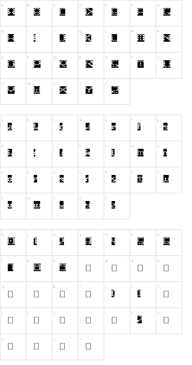 Character Map Bonushora Font