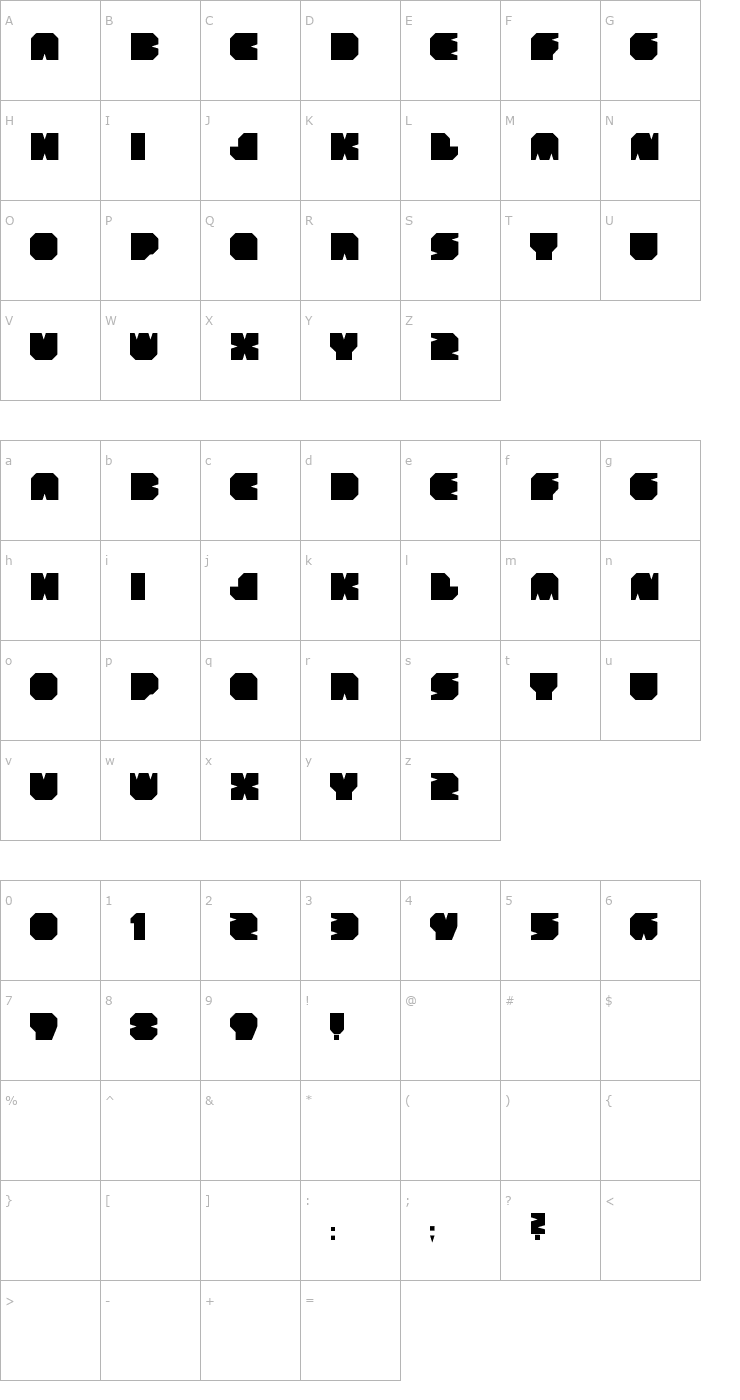 Character Map Boodas.de | Subtract Font