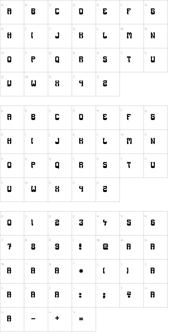 Character Map Booze Font