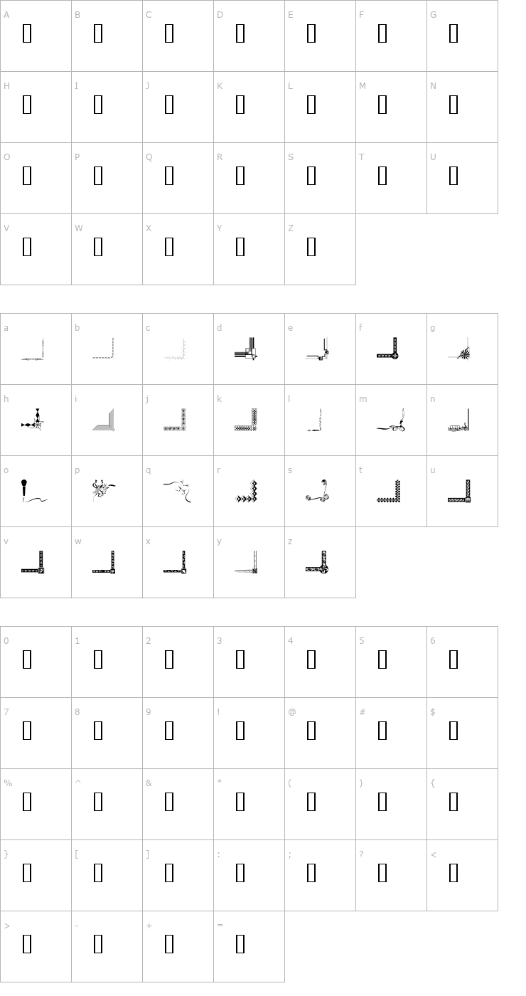 Character Map Border Corners Font