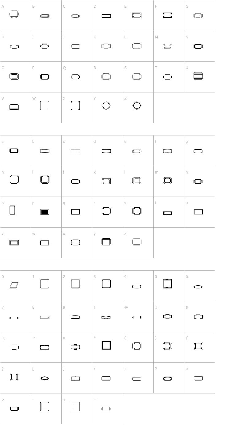 Character Map Borders1 Font
