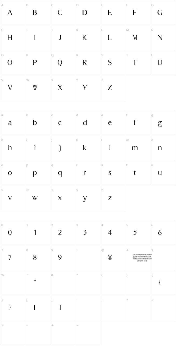 Character Map Bordofixed Tryout Font