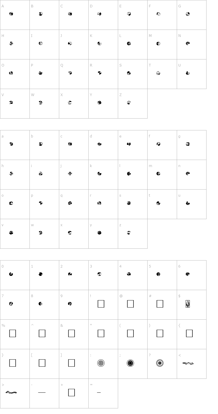 Character Map Borg Font
