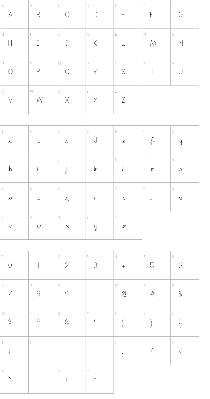 Character Map Boring Boring Font