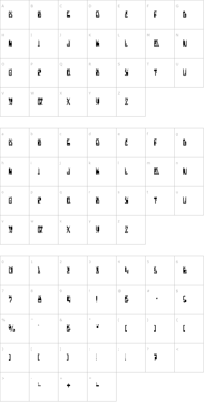 Character Map Boron Font
