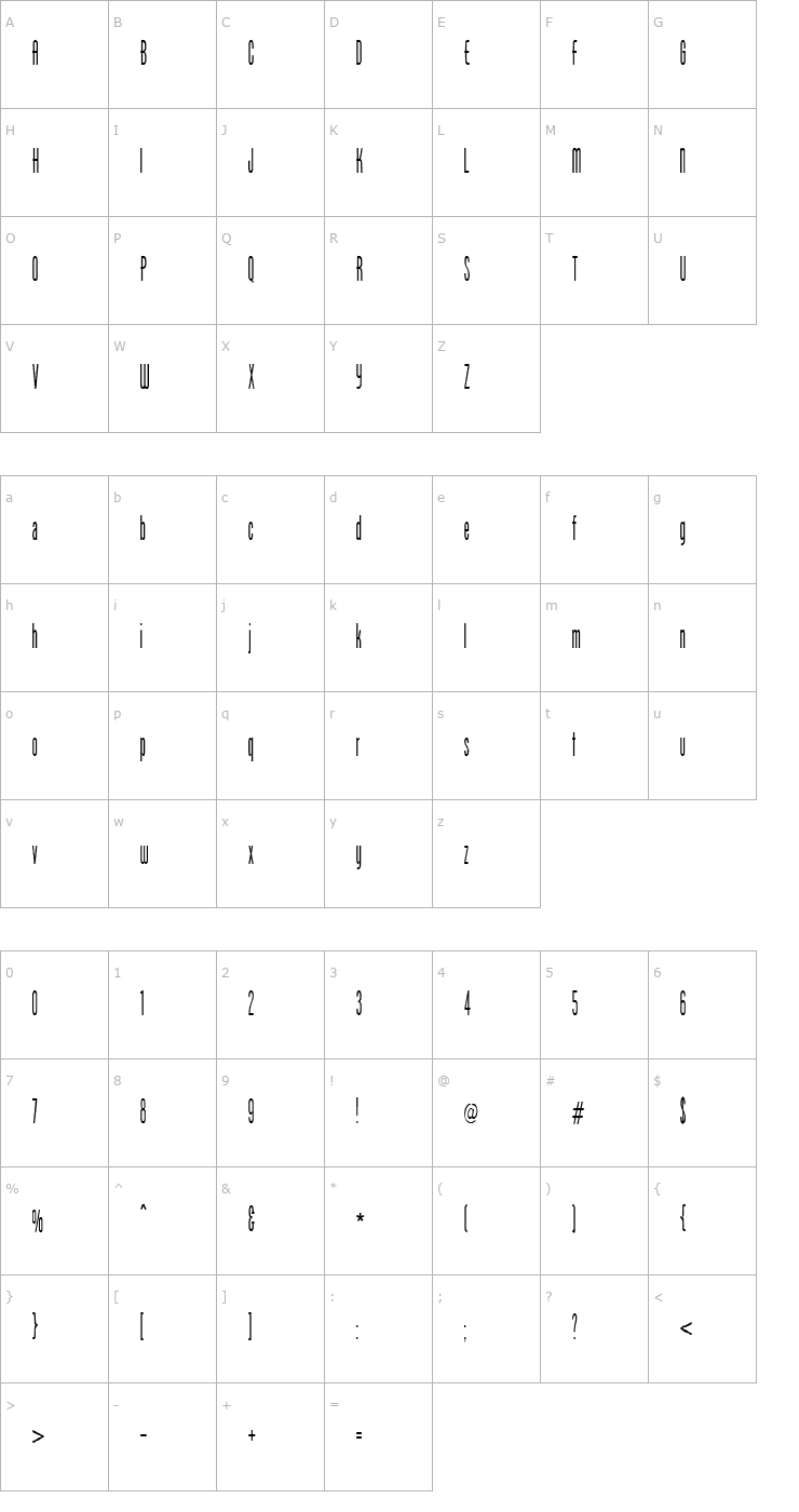 Character Map Borzoi Medium Font