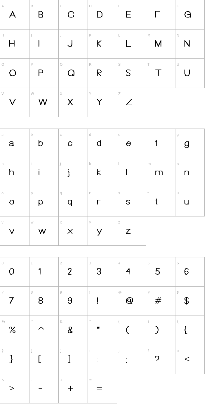Character Map Bou Handwriting Font