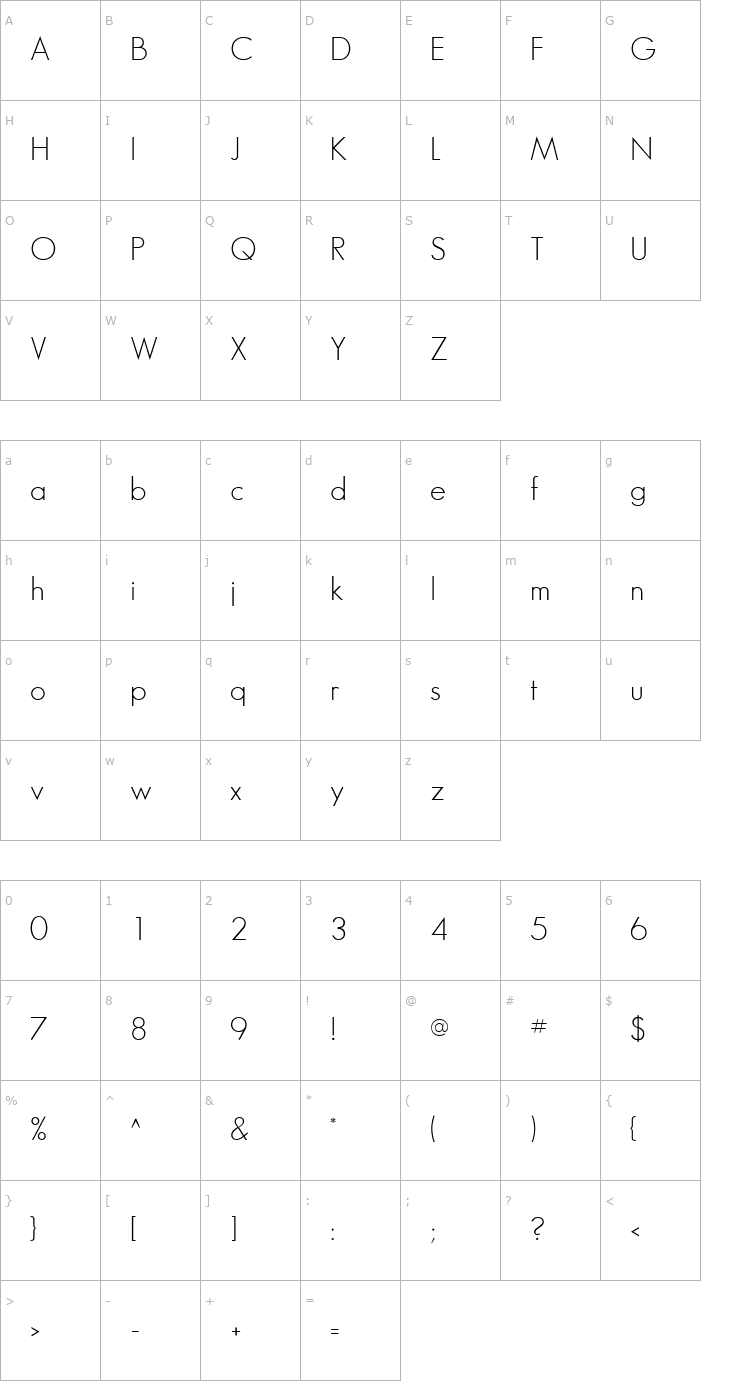 Character Map Bougan SSi Font