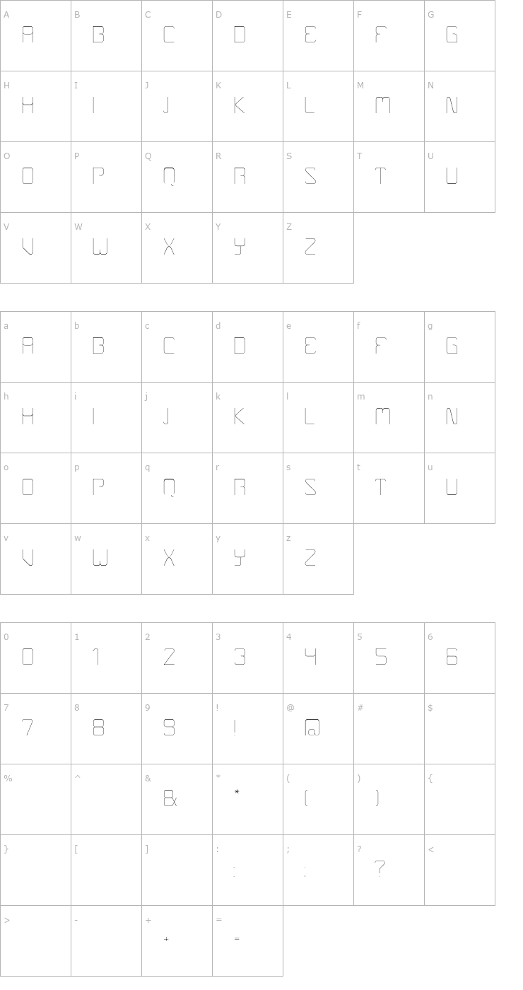 Character Map Boulder Font