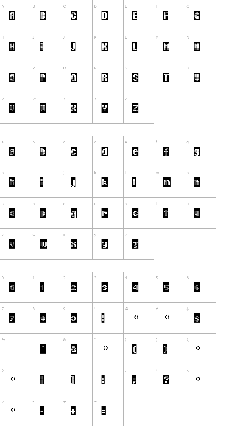 Character Map Boules Font