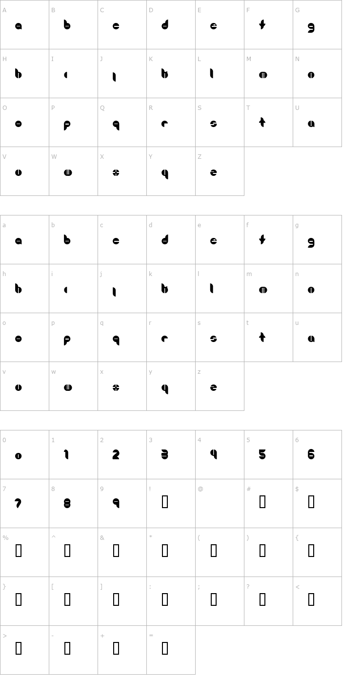 Character Map Bouncer Font