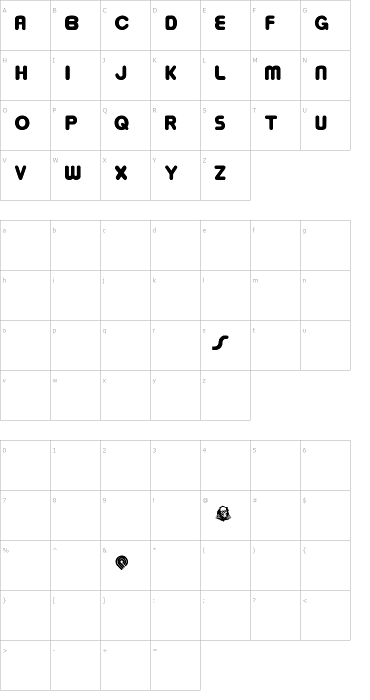 Character Map Bowellberalta Font