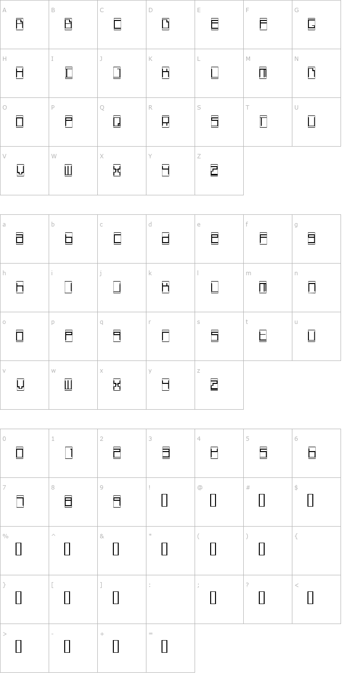 Character Map Box Top Font