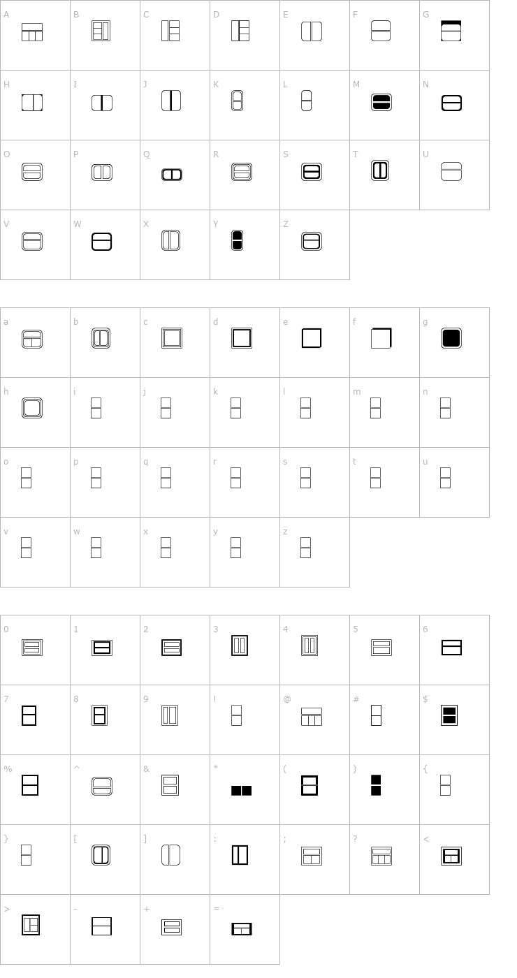 Character Map Boxes Font