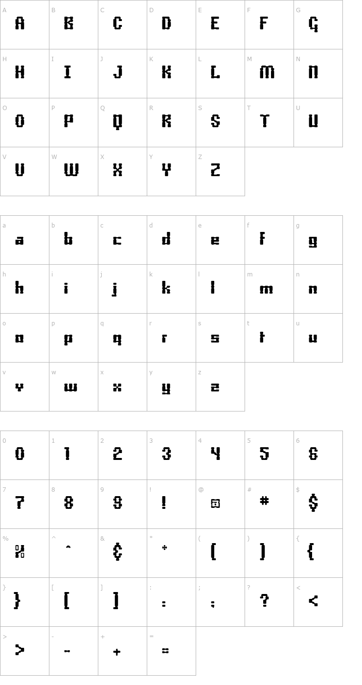 Character Map Boxonoxo Font