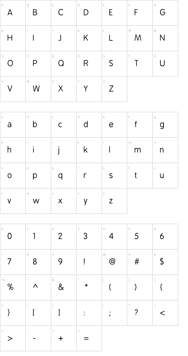 Character Map BPreplay Font