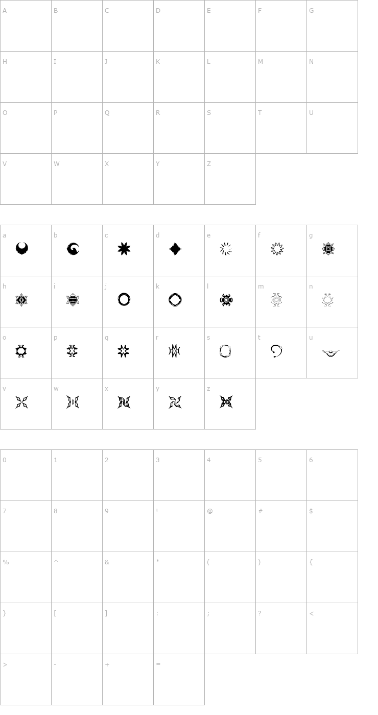 Character Map BR KnockKnock Font