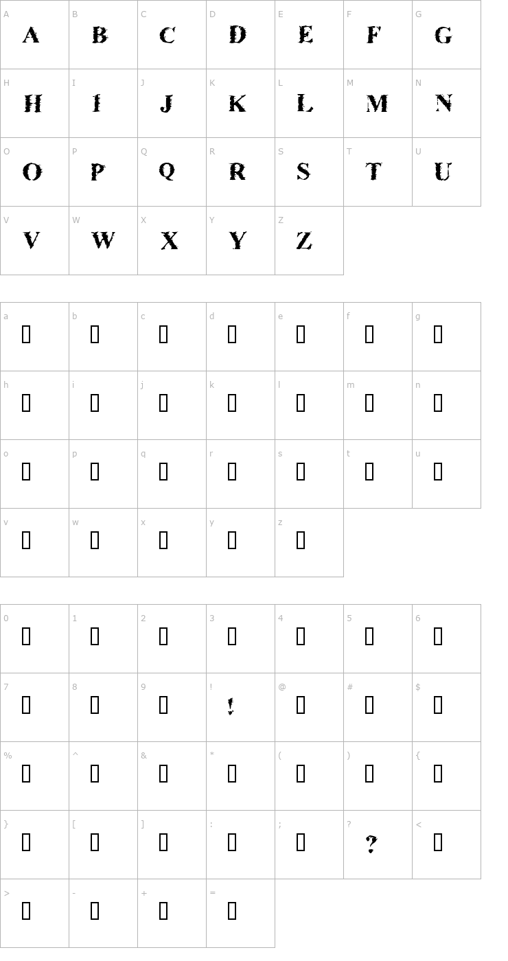 Character Map Brackish Font