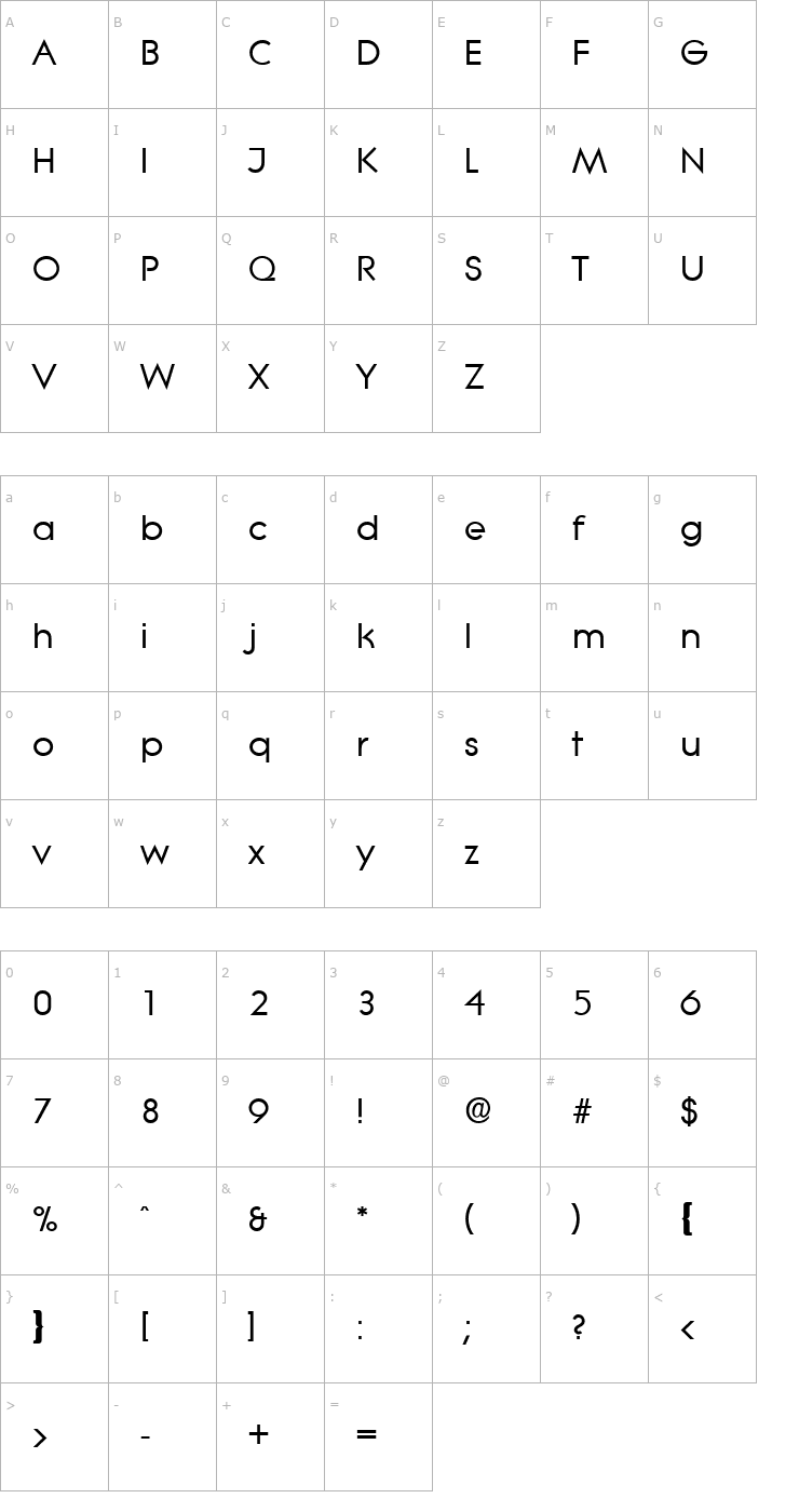 Character Map BradBecker Bold Font