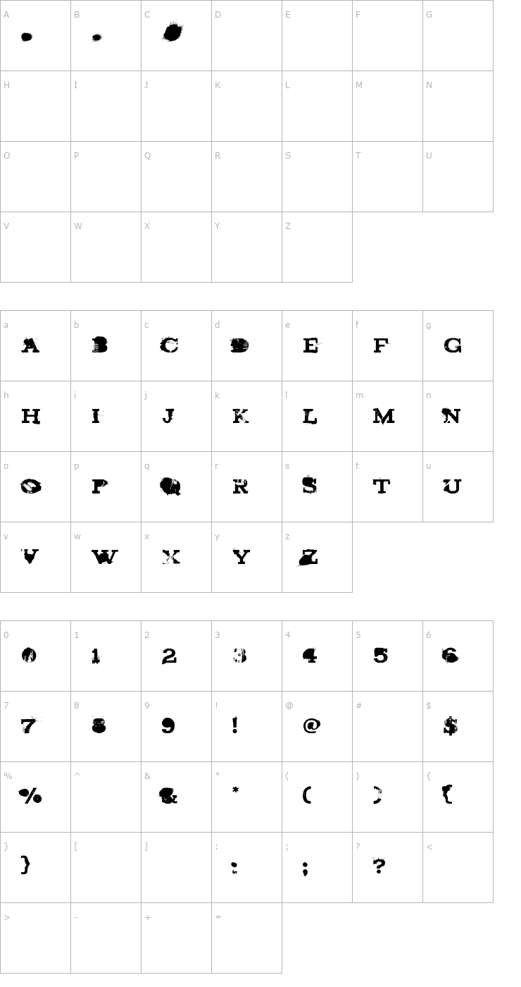 Character Map Brand New Burn Font
