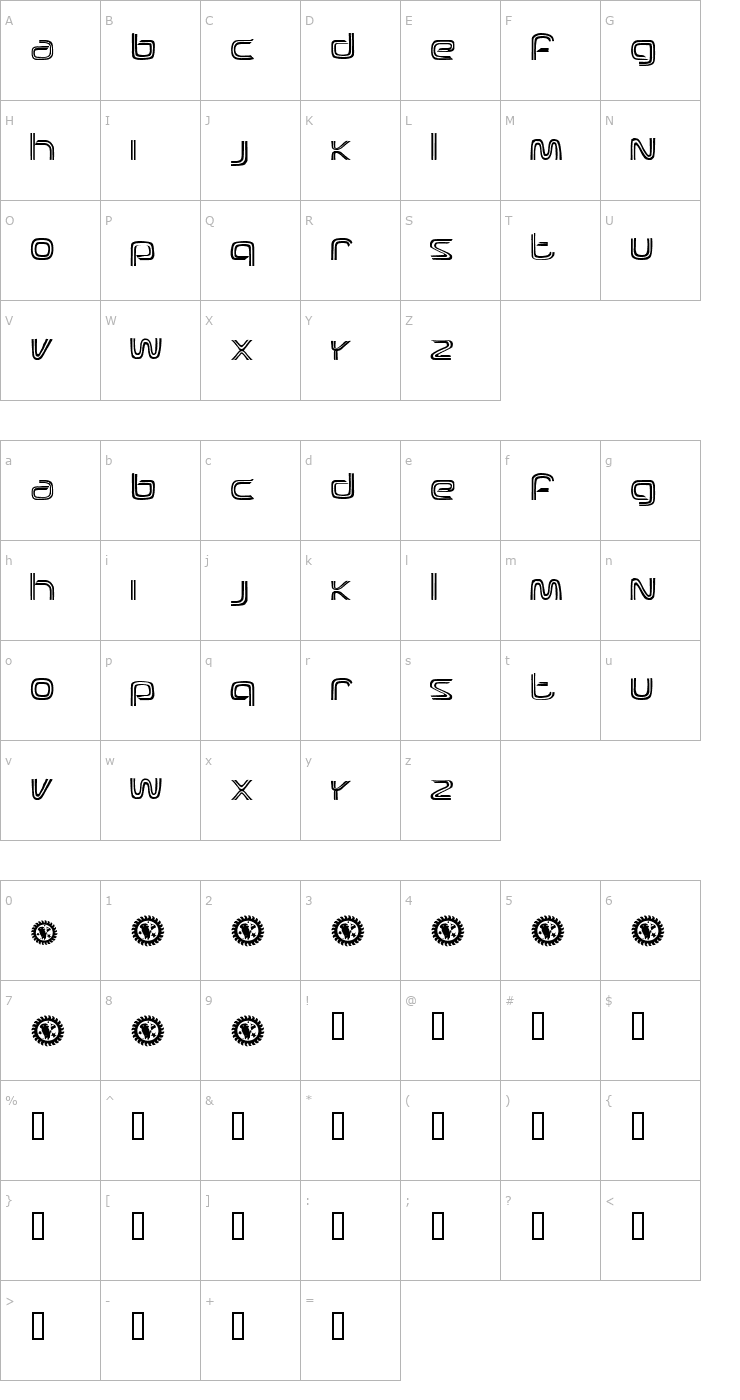 Character Map Brand New Heavies Font