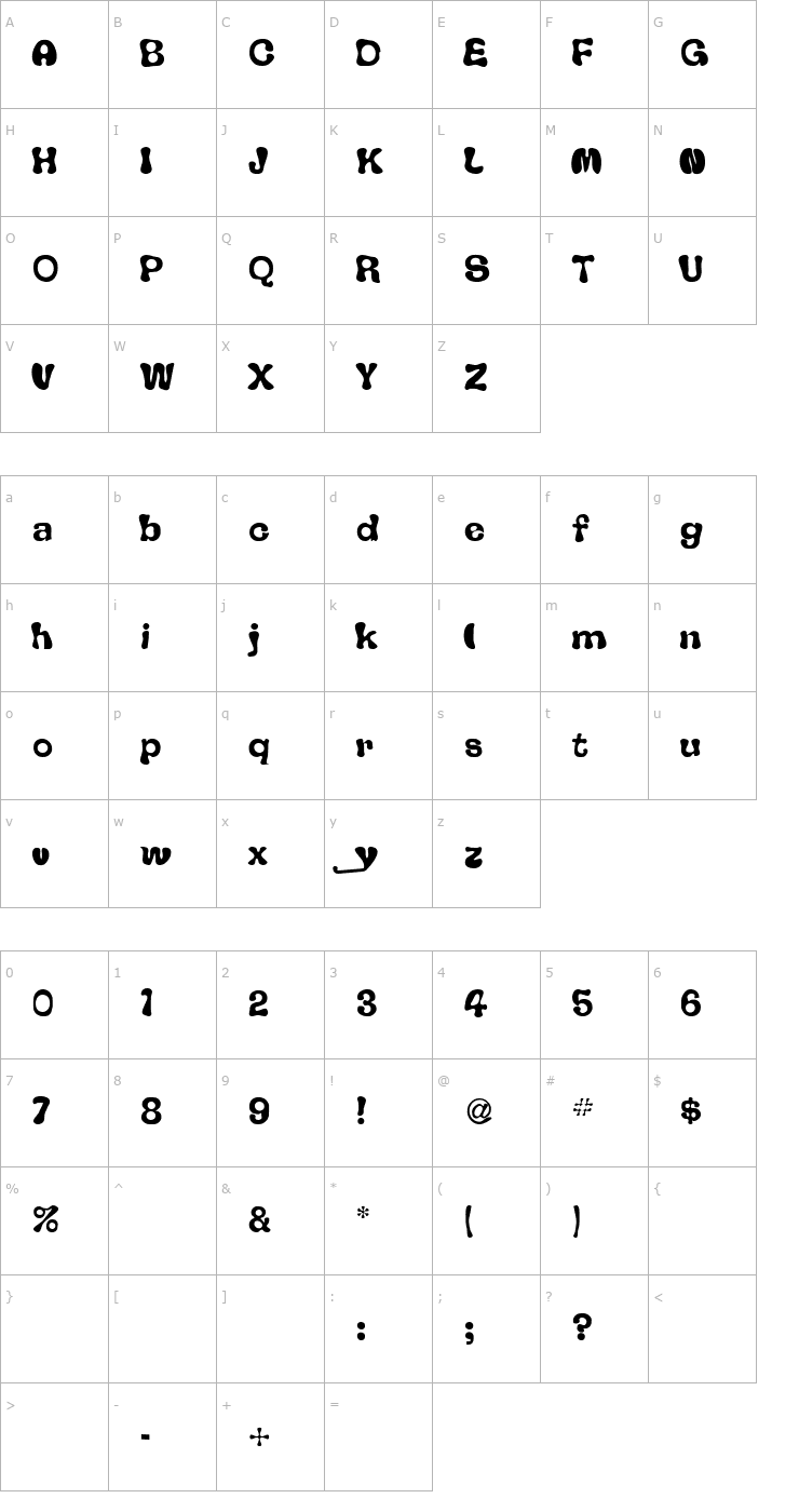Character Map Branson Font