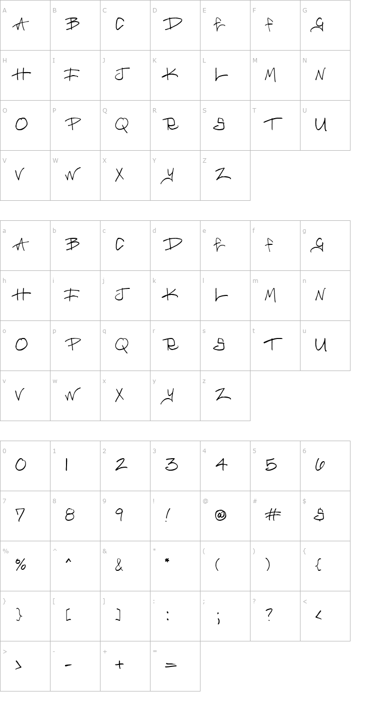 Character Map Brass Monkey Font