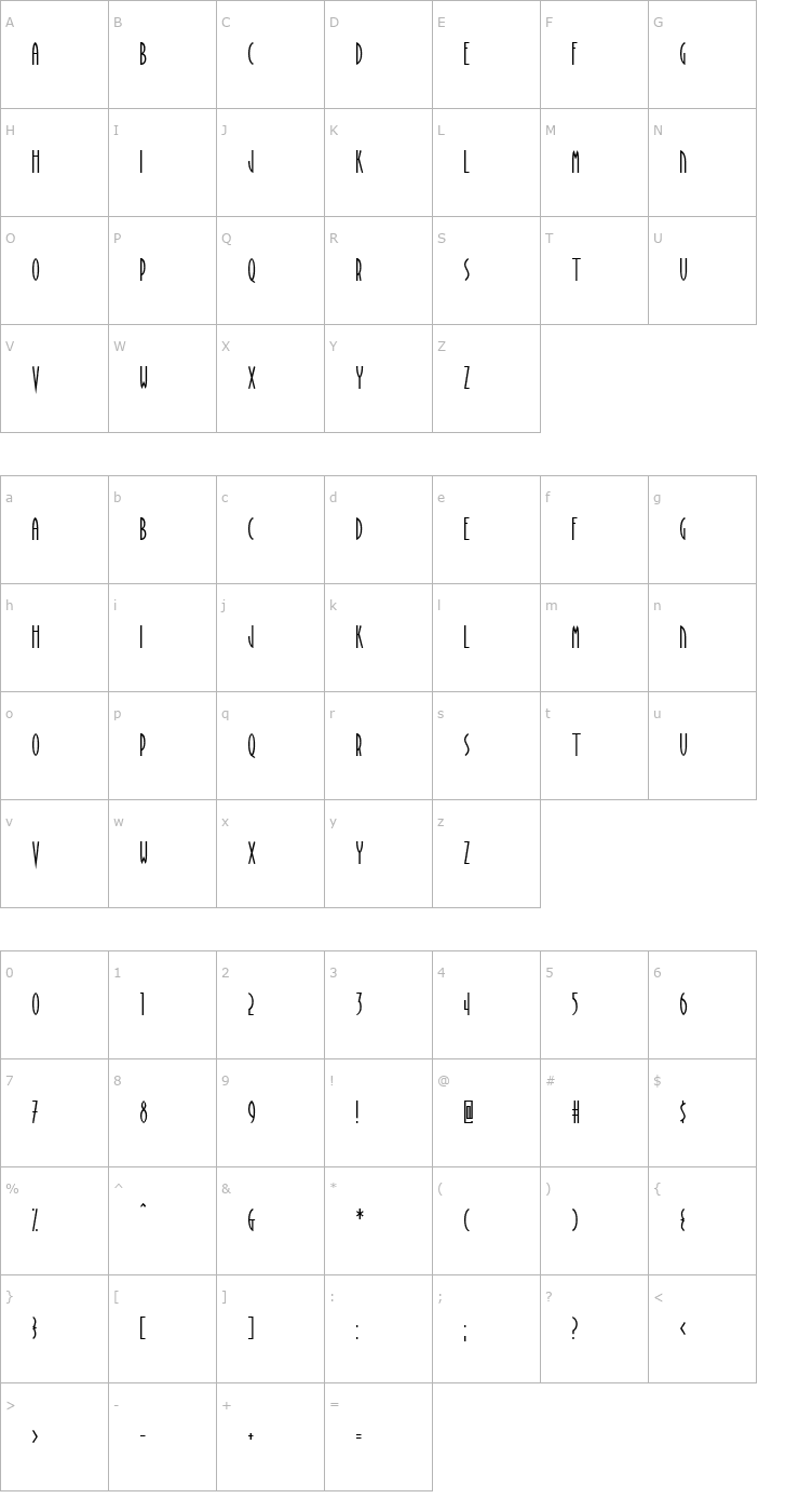 Character Map BraveWorld Font