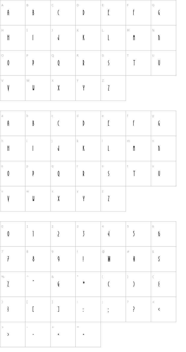 Character Map BraveWorld OTF Font