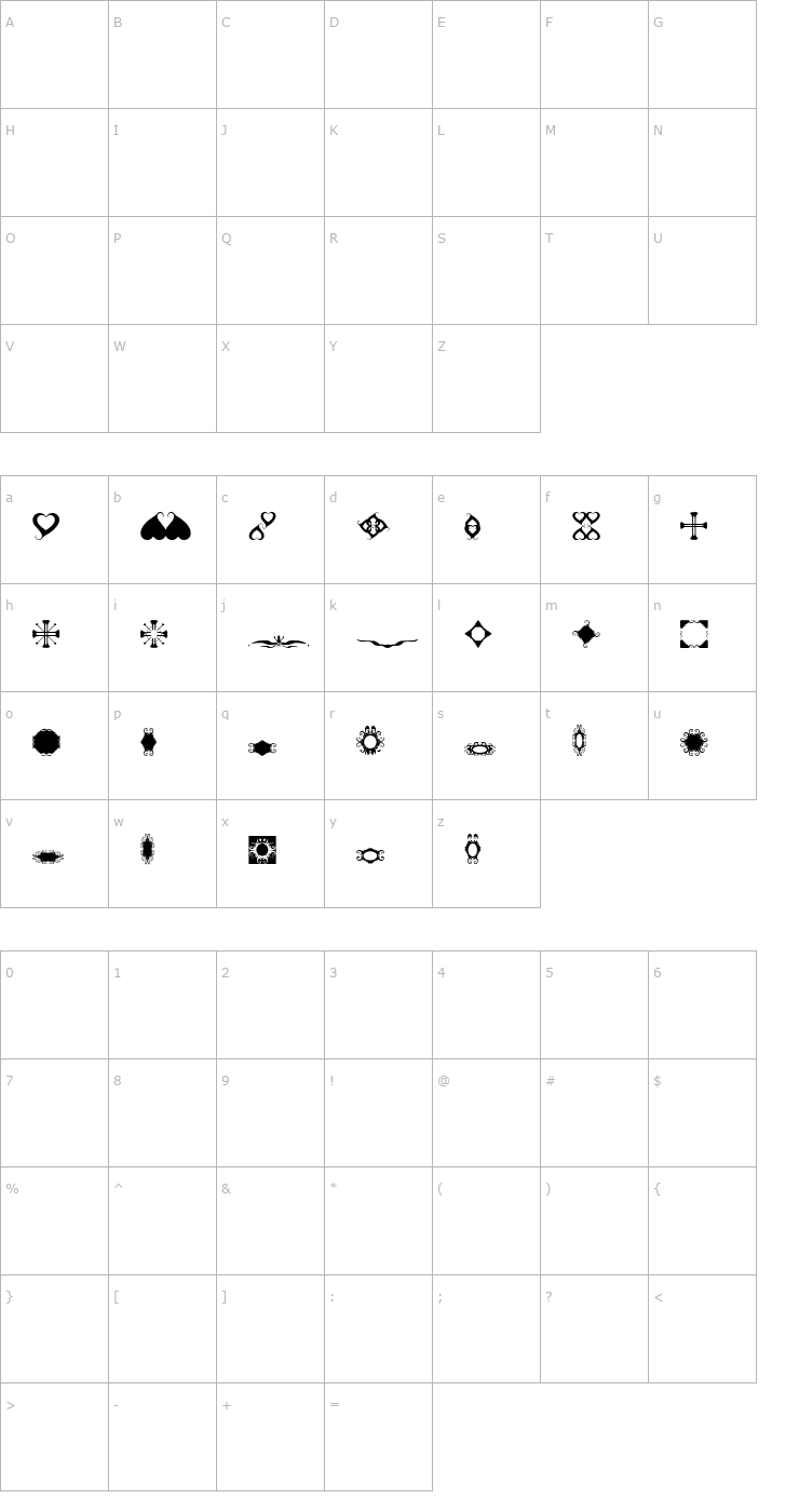 Character Map BRDoodles Font
