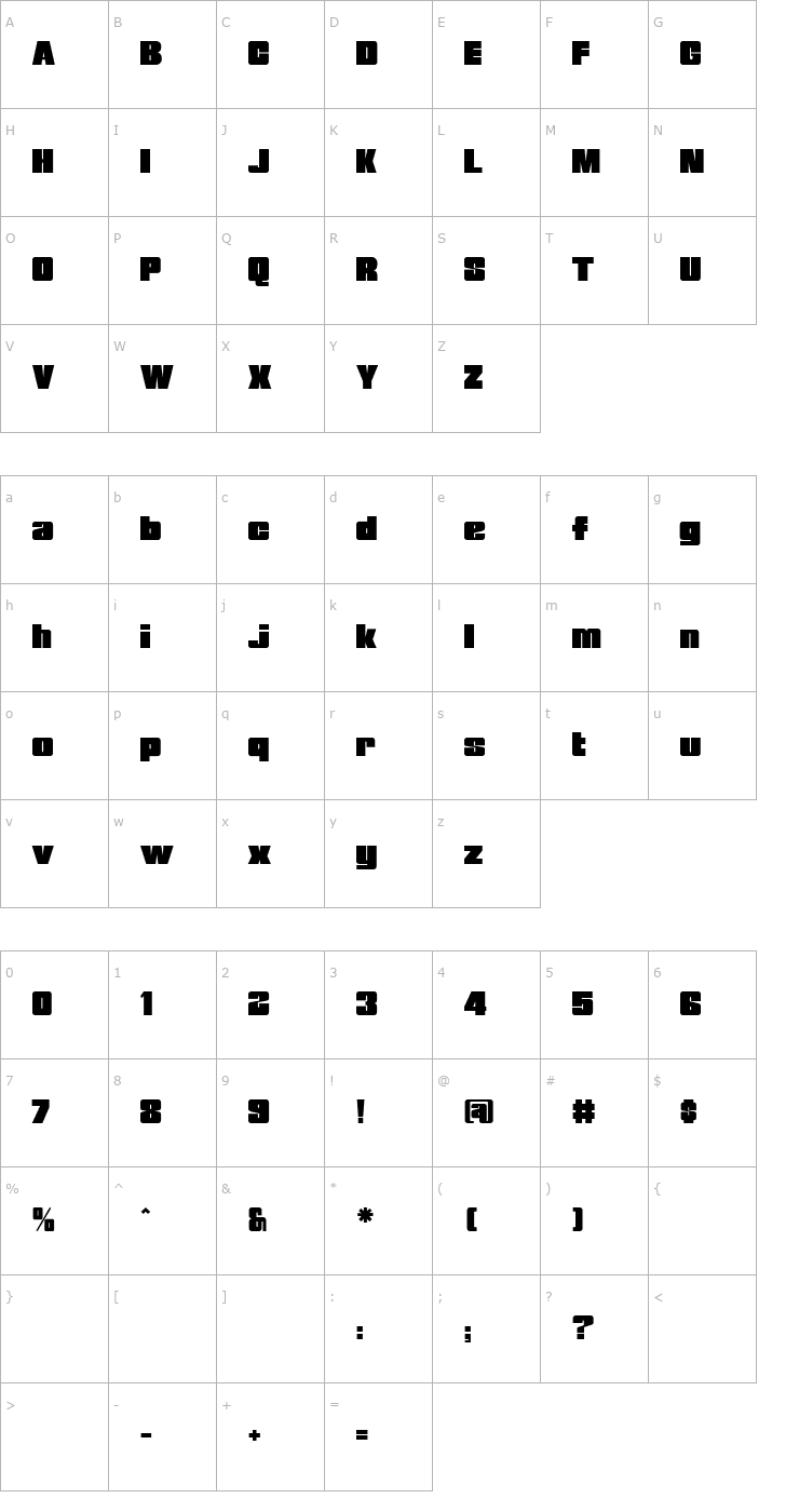 Character Map Breakaway by Mike Lynch Font