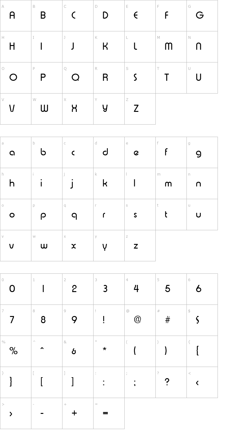 Character Map BrianBecker Font