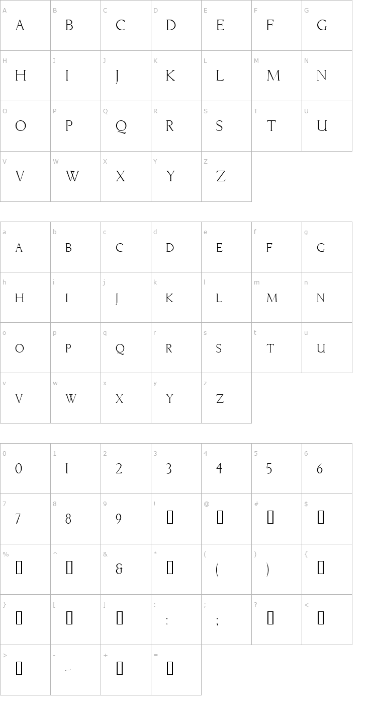 Character Map Brice Bold Font