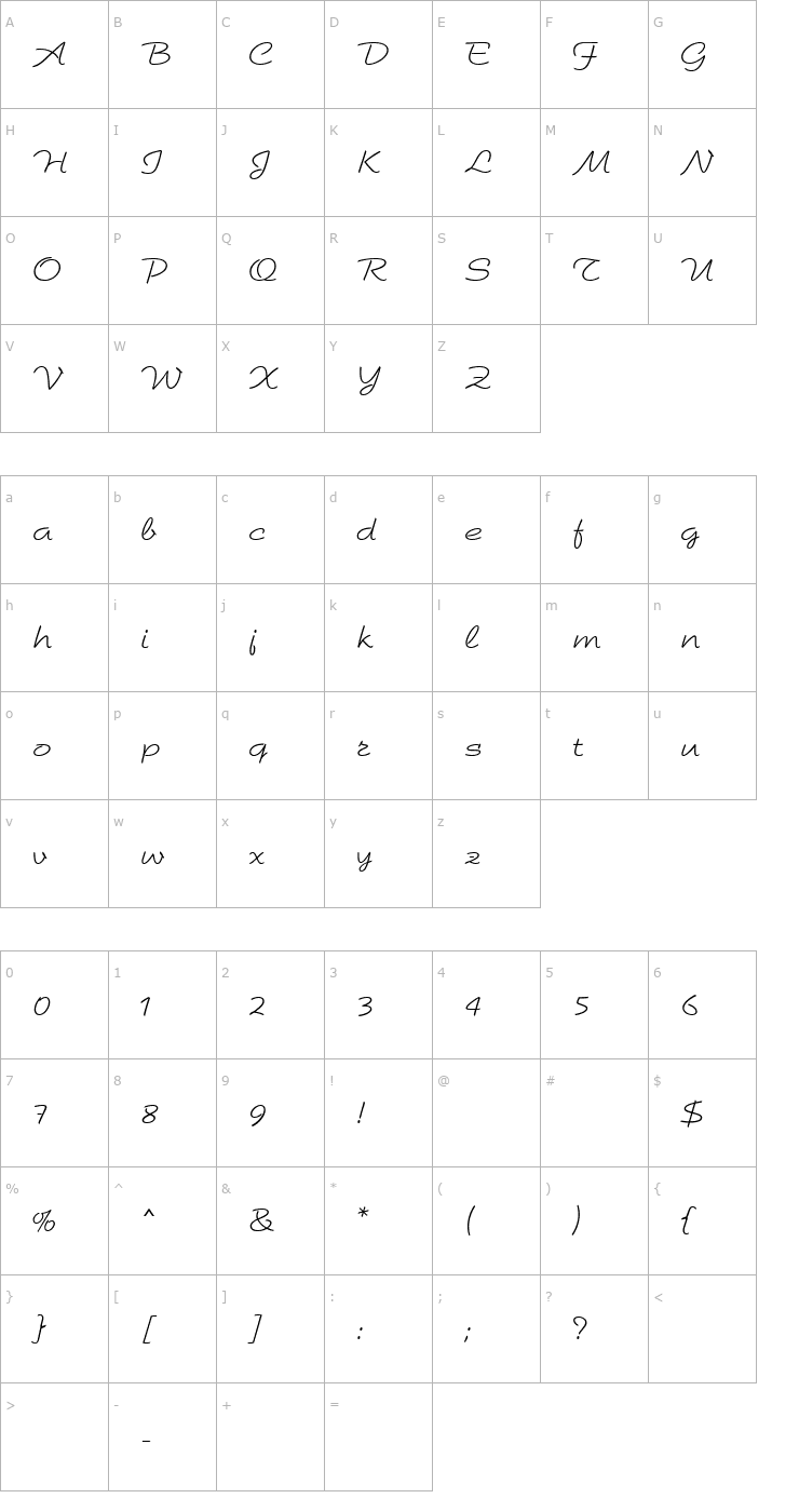 Character Map Brio MN Font