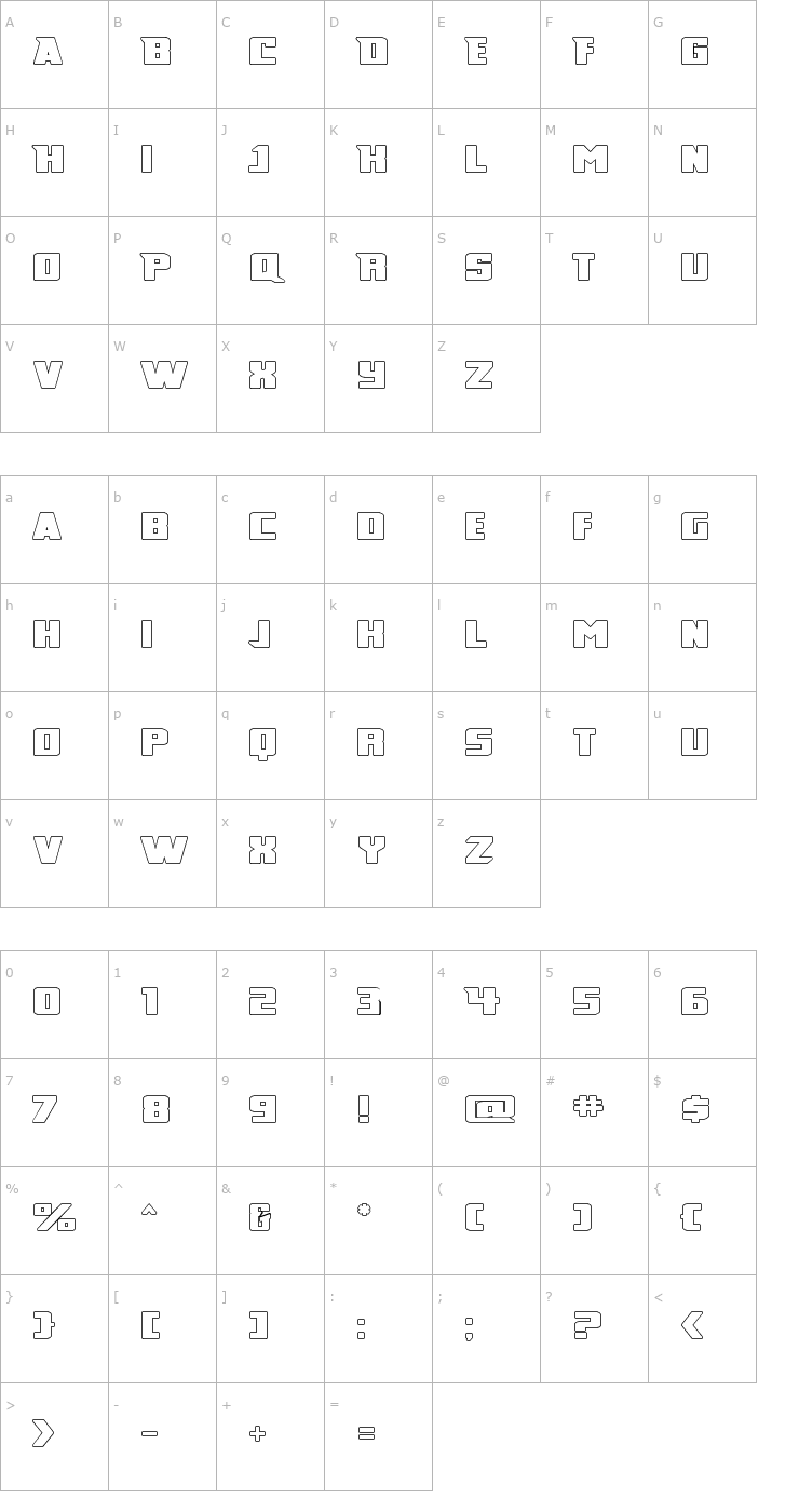 Character Map Broad Daylight Font