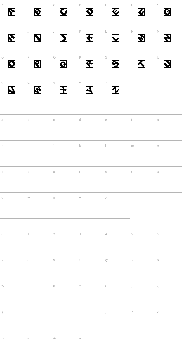 Character Map Brockx Normal BC Font