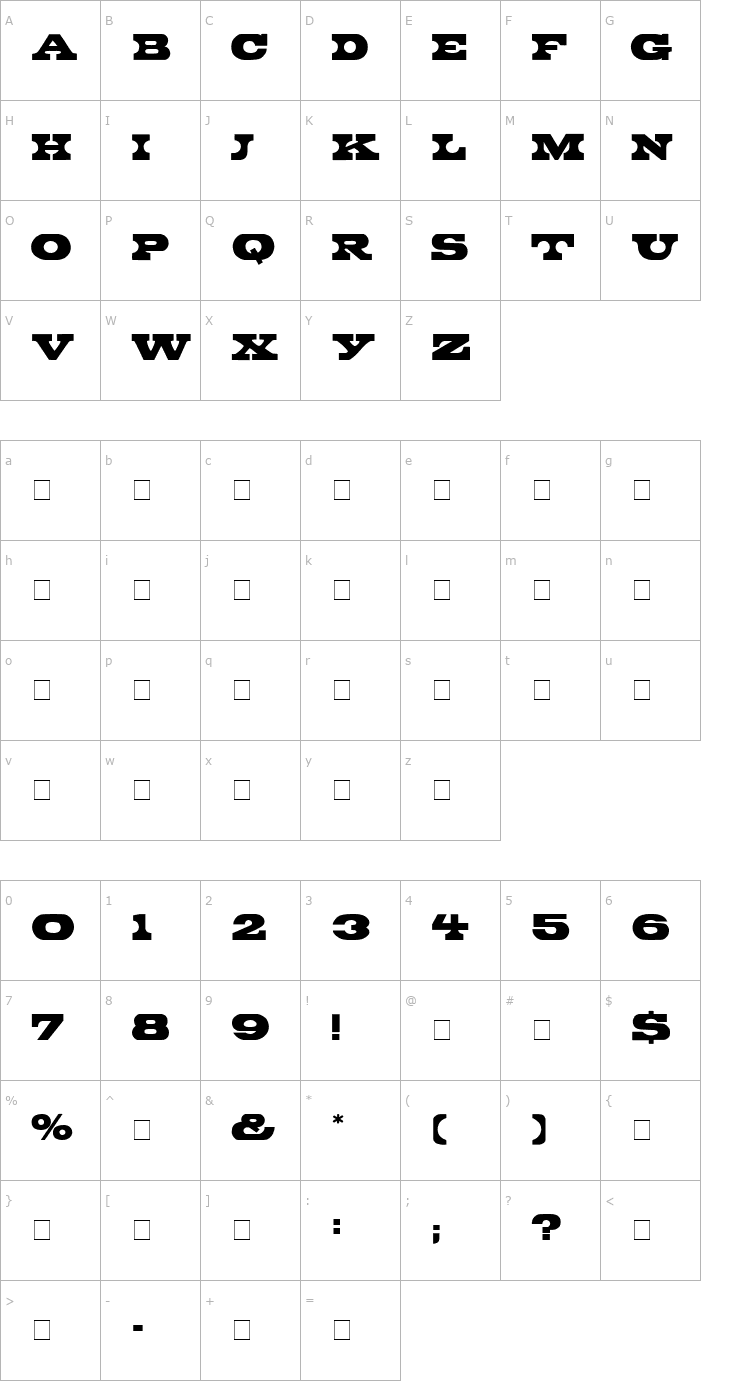 Character Map Bronte Display Caps SSi Font