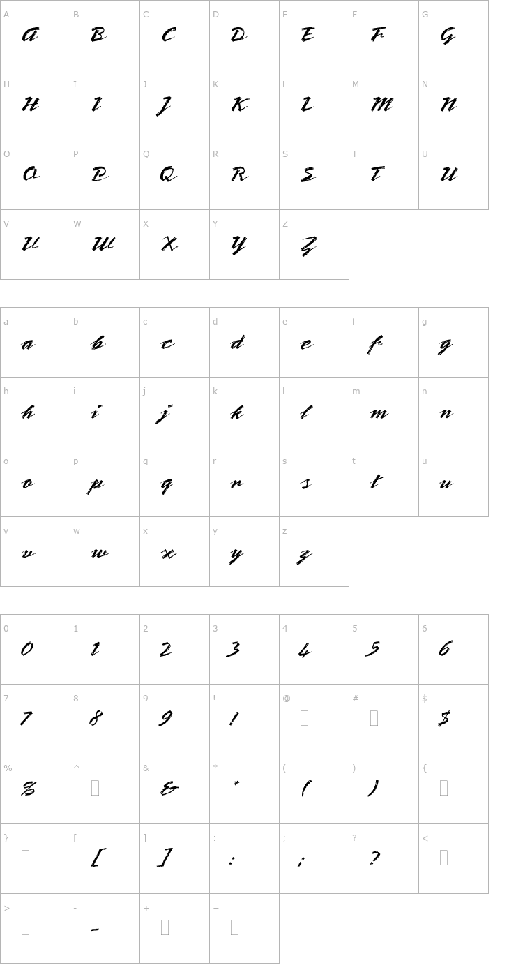 Character Map BronxPlain Font