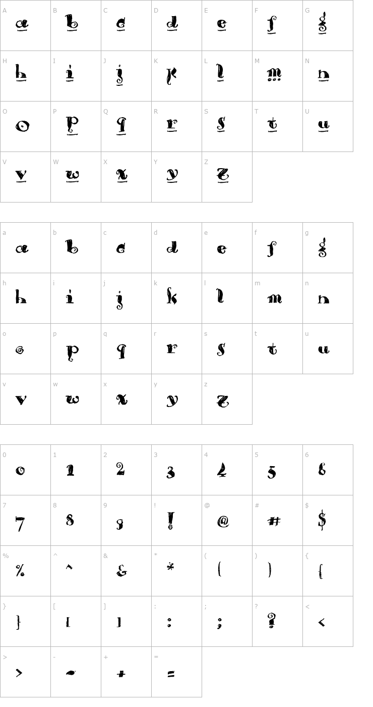 Character Map Brouss Font