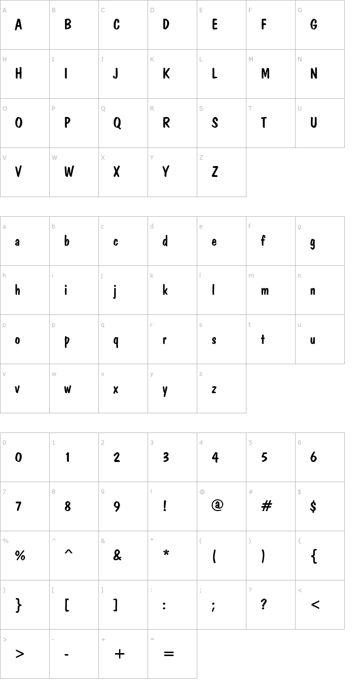 Character Map Brush Dom Regular Font