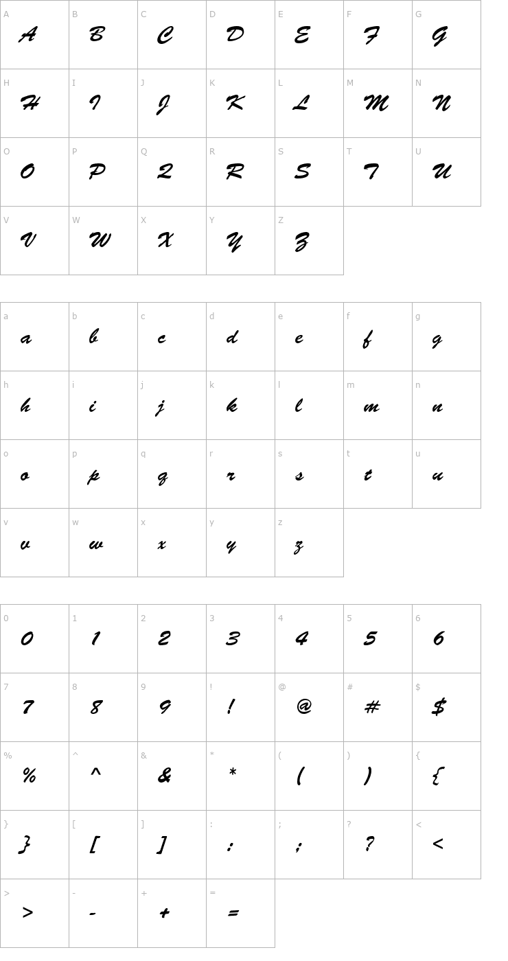 Character Map Brush Normal Font